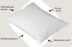 Dixxius Kussenslopen Excellent Percale Katoen White (set van 2)